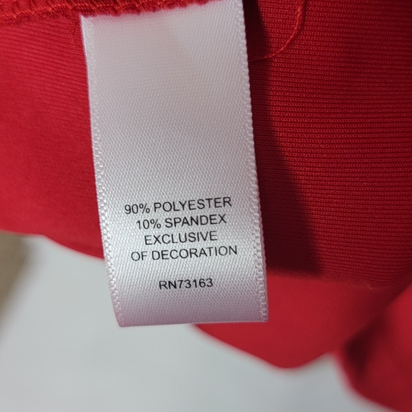 GORGEOUS!! Spense Red Box Pleat Dress with Rhinestone Neckline Size 14 - Picture 8 of 8